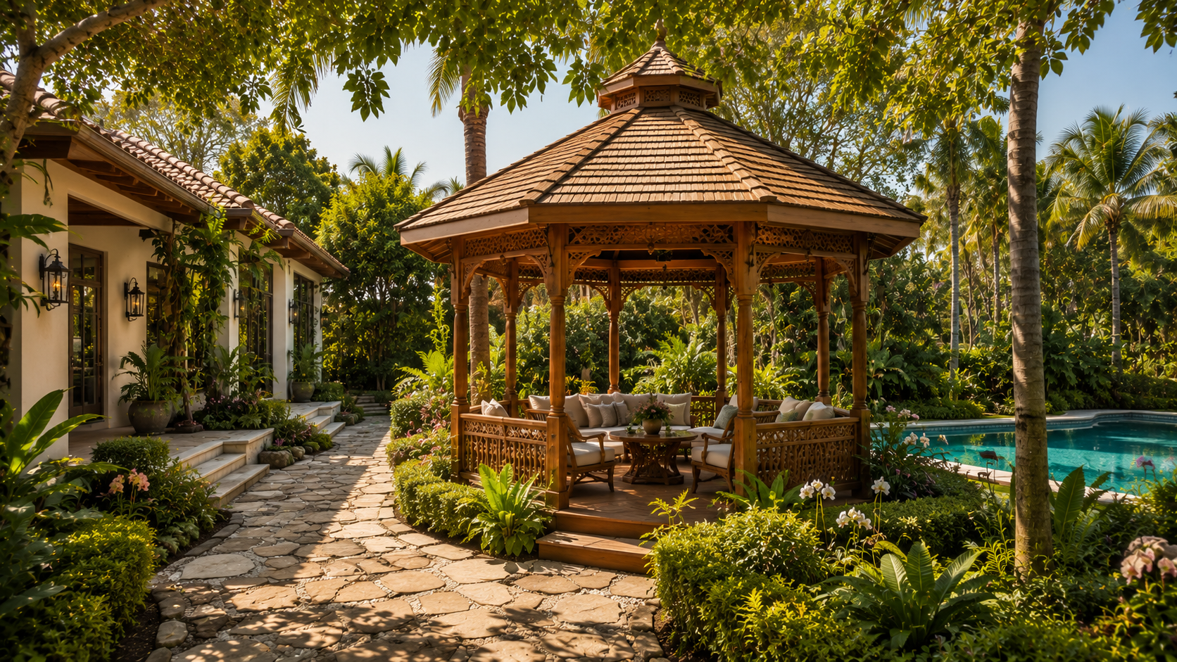 Gazebo Installation in Abu Dhabi - landscaping service 24